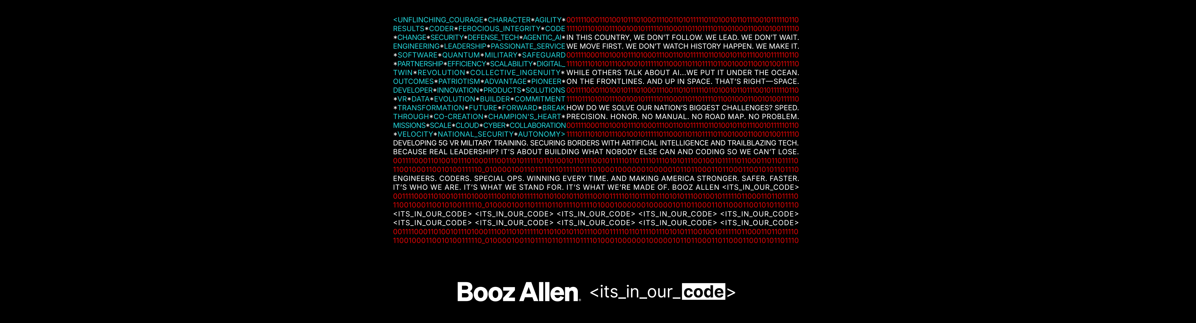 How do we solve our nations biggest challenges? Precisions, speed, honor. Bbclark – It's in our Code.